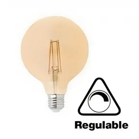 Dimmable vintage LED Globe Bulb – Amber Glass – 5W E27 2