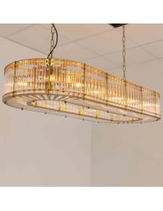 Glass Tube Vintage Ceiling Lamp in brass or grey finish -... 2