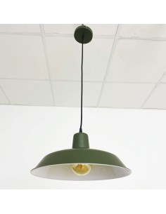 red vintage style ceiling lamp with metal shade 2