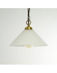 lámpara de techo vintage con tulipa de cristal verde o blanca de 30cm 2