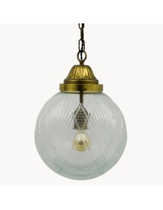 Lámpara de techo colgante con bola de cristal tallada estilo vintage Eva