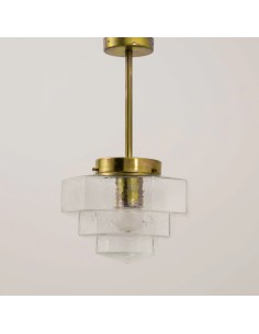 vintage ceiling lamp made with a brass effect stem 2