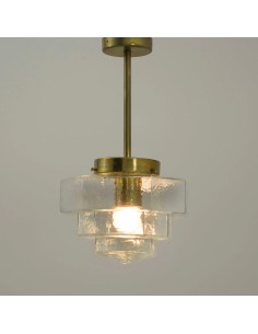 vintage ceiling lamp made with a brass effect stem