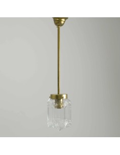 Lámpara de techo colgante con tulipa de cristal forma diamante de luz vintage 2