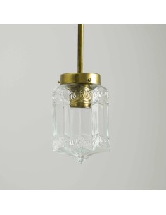 Lámpara de techo colgante con tulipa de cristal forma diamante de luz vintage