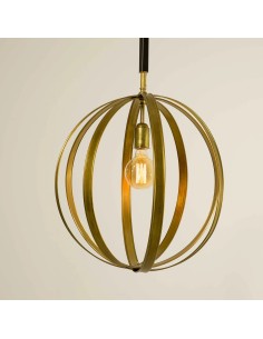 Vintage pendant ceiling lamp in aged brass finish